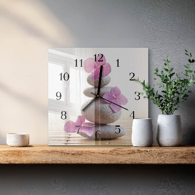 Square kitchen clock Spa stones