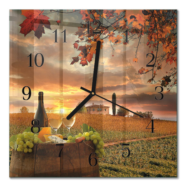 Square wall clock Nature wine