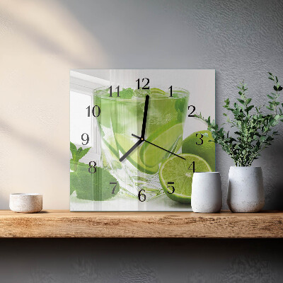 Square wall clock Calcium carbonate