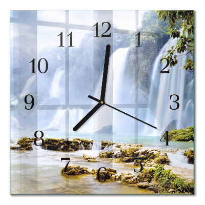 Square wall clock Waterfall