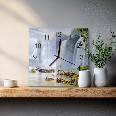 Square wall clock Waterfall