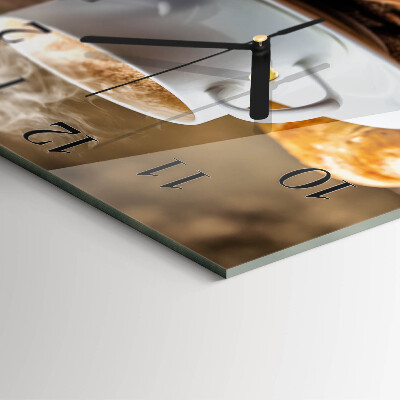 Glass wall clock square Cinnamon anise