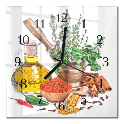 Square wall clock Spices