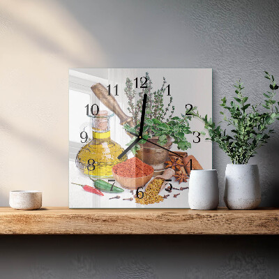Square wall clock Spices
