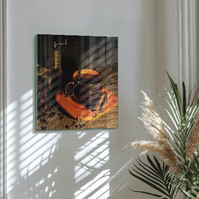 Square wall clock Coffee
