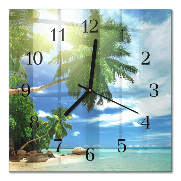 Square wall clock Palm Island