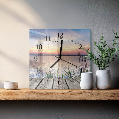 Square kitchen clock Lake