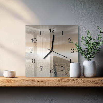 Glass clock square Pier