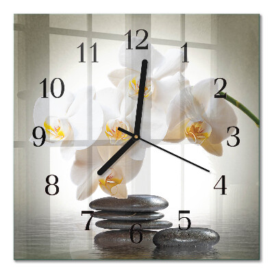 Square wall clock Orchid