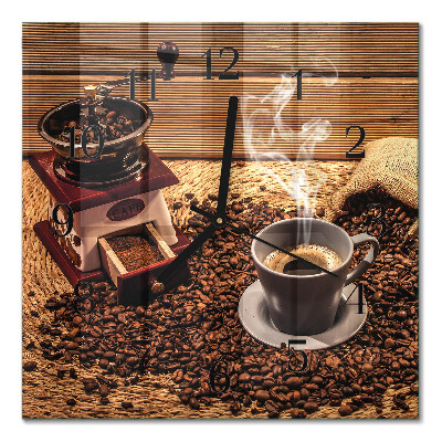 Square kitchen clock Coffee beans