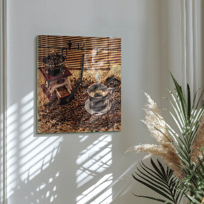 Square kitchen clock Coffee beans