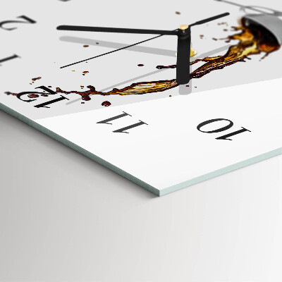 Glass wall clock square Coffee