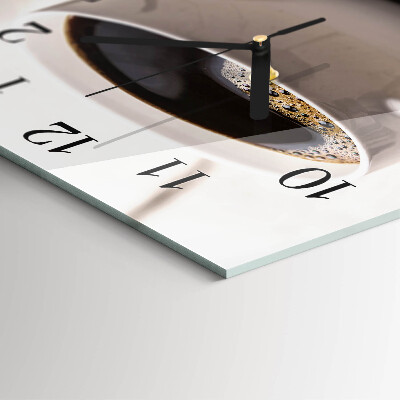 Glass wall clock square Coffee