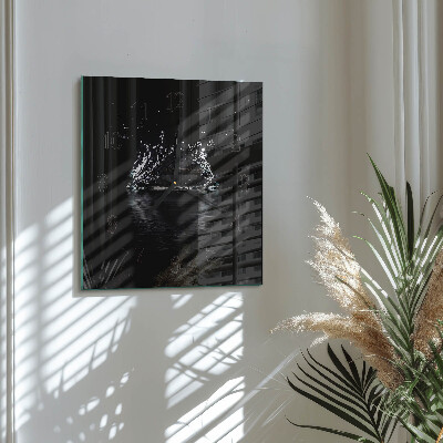 Square wall clock Water