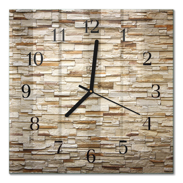 Glass wall clock square Clinker