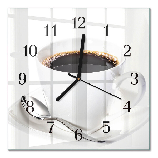 Square kitchen clock Coffee