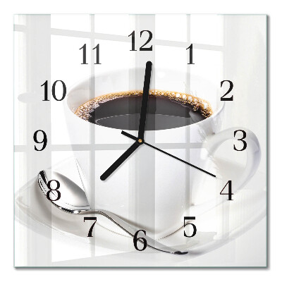Square kitchen clock Coffee