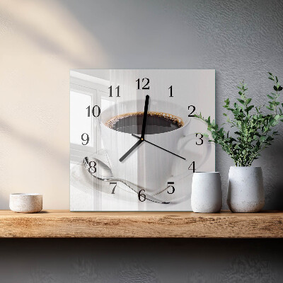 Square kitchen clock Coffee
