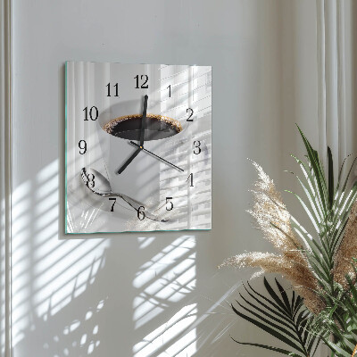 Square kitchen clock Coffee
