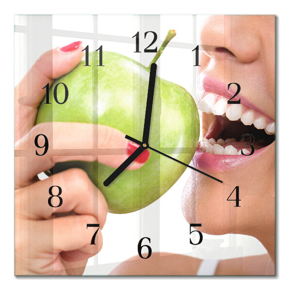 Glass clock square Apple