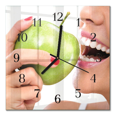 Glass clock square Apple