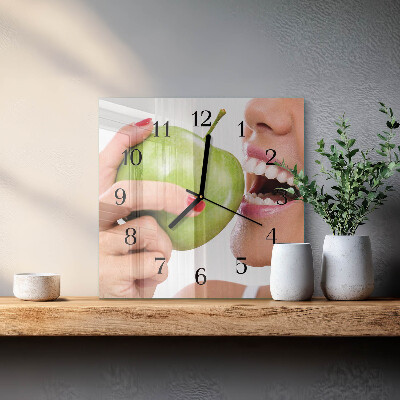 Glass clock square Apple