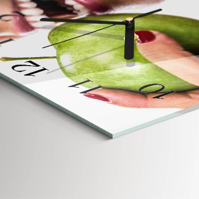 Glass clock square Apple
