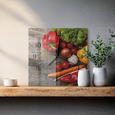 Square wall clock Vegetables