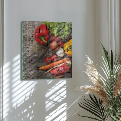 Square wall clock Vegetables