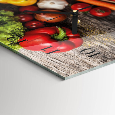 Square wall clock Vegetables