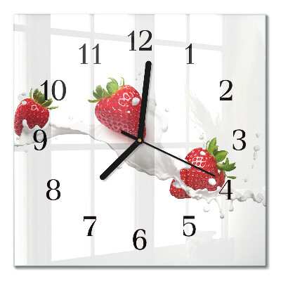 Square kitchen clock Strawberry