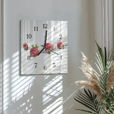 Square wall clock Strawberries in water