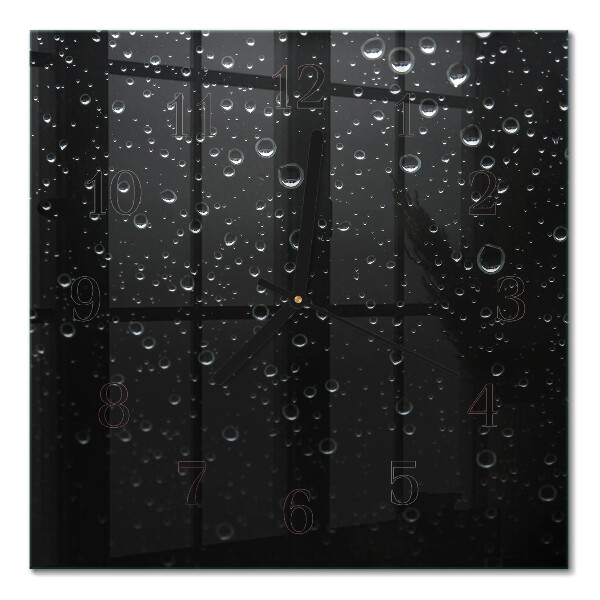 Glass clock square Drops
