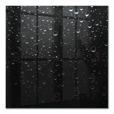 Glass clock square Drops