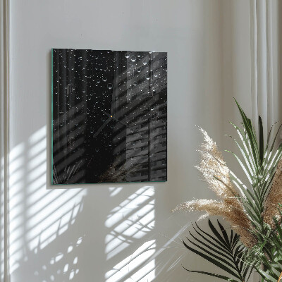 Glass clock square Drops