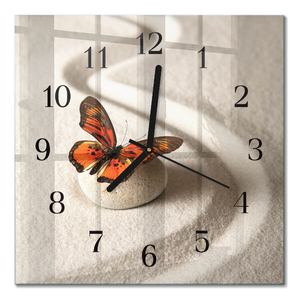 Square wall clock Butterfly