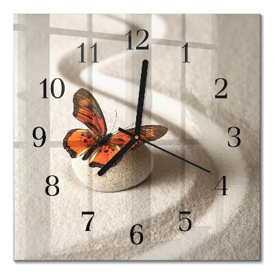 Square wall clock Butterfly