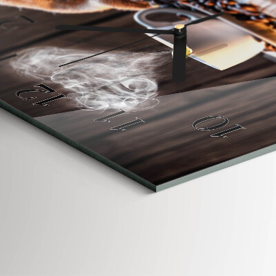 Square wall clock Love for coffee