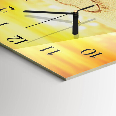 Square wall clock Heart in the Sand