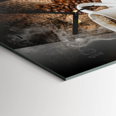 Glass wall clock square Coffee