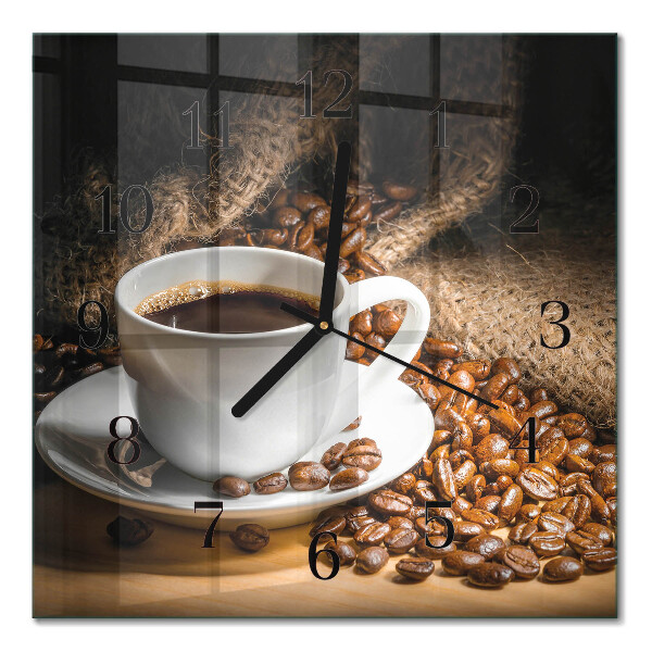 Square kitchen clock Coffee