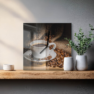 Square kitchen clock Coffee