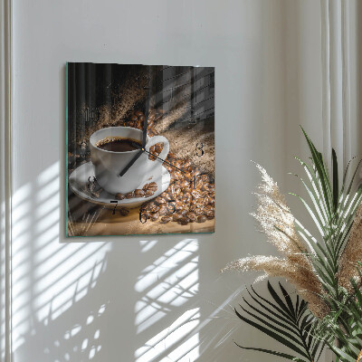 Square kitchen clock Coffee