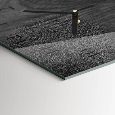 Glass wall clock square Wood