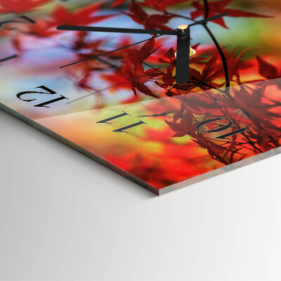 Square kitchen clock Maple leaves
