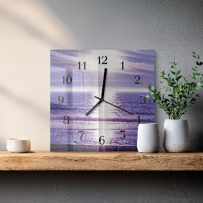 Square kitchen clock Sea