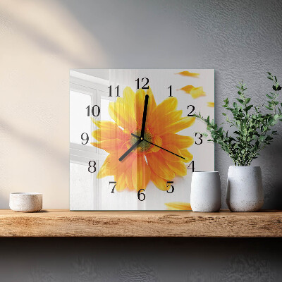 Square wall clock Flower