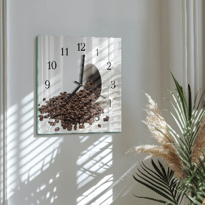 Glass clock square A cup of coffee