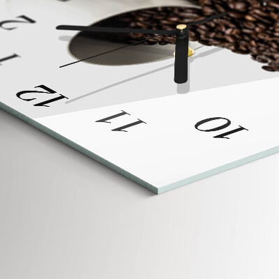 Glass clock square A cup of coffee