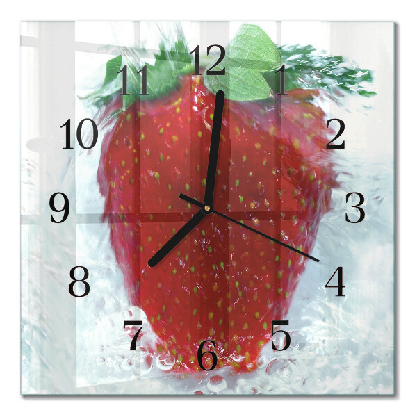 Square kitchen clock Strawberry